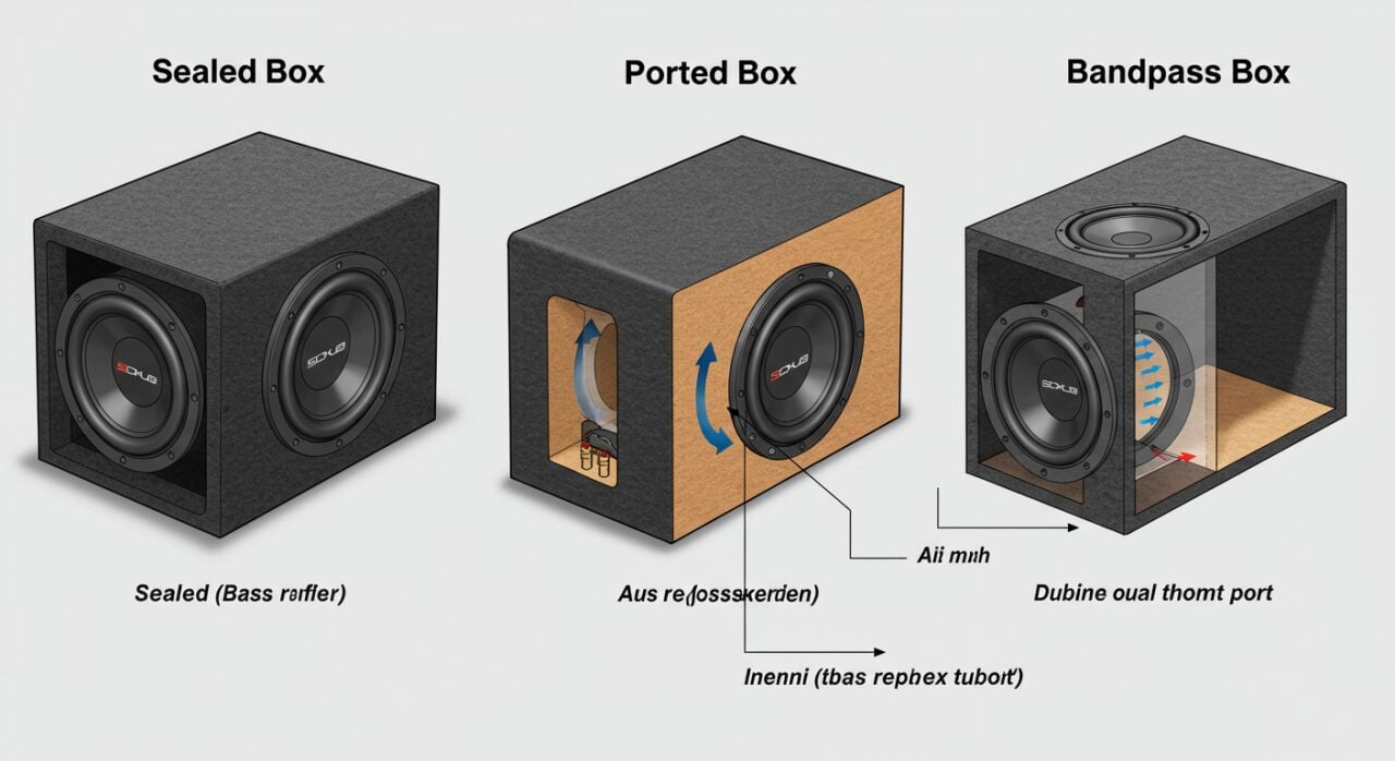 Subwoofer Kutusu Türleri: Kapalı, Portlu ve Bandpass Kutu Arasındaki Farklar