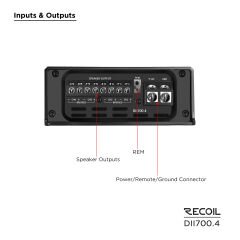 Recoil DII-700.4 4 Kanal Amfi (800 Watt)