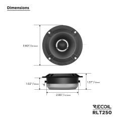 Recoil RLT250 Slim Bullet Super Tweeter (240W)